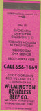 Matchbook Cover - Wilmington Boneless Beef DE pink