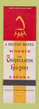 Matchbook Cover - Castellana Hilton Hotel Madrid Spain