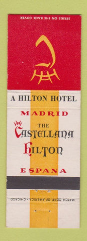 Matchbook Cover - Castellana Hilton Hotel Madrid Spain