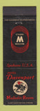 Matchbook Cover - Hotel Davenport Matador Room Spokane WA Western Hotels