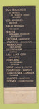 Matchbook Cover - Hotel Davenport Matador Room Spokane WA Western Hotels