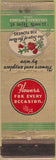 Matchbook Cover - Flowers Colorado Springs CO roses