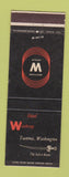 Matchbook Cover - Hotel Winthrop Tacoma WA The Sabre Room Western Hotels