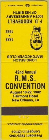 Matchbook Cover - Franklin D Roosevelt Birthday RMS New Orleans LA
