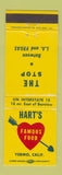Matchbook Cover - Hart's Famous Food Restaurant Yermo CA