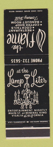Matchbook Cover - The Flame Restaurant Visalia CA