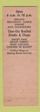 Matchbook Cover - Garrett's Restaurant Woodland CA