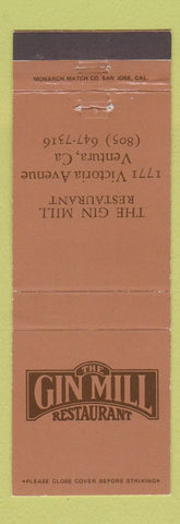 Matchbook Cover - Gin Mill Restaurant Ventura CA
