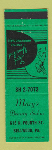 Matchbook Cover - Mary's Beauty Salon Bellwood PA