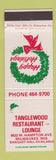 Matchbook Cover - Tanglewood Restaurant Milwaukee WI Christmas