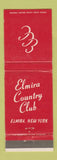 Matchbook Cover - Elmira Country Club Elmira NY