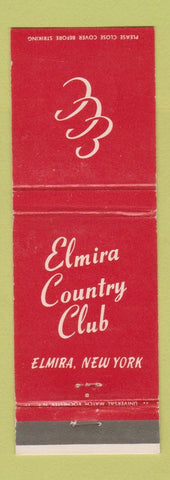 Matchbook Cover - Elmira Country Club Elmira NY