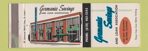 Matchbook Cover - Germania Savings and Loan Alton IL