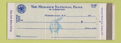 Matchbook Cover - Mohawk National Bank Schenectady NY Full Length