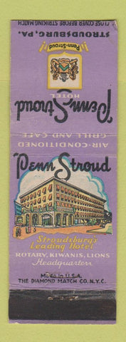 Matchbook Cover - Penn Stroud Hotel Stroudsburg PA