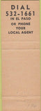 Matchbook Cover - Parade Magazine El Paso Times newspaper TX