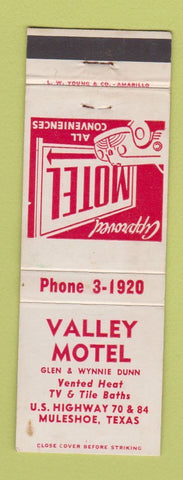 Matchbook Cover - Valley Motel Muleshoe TX