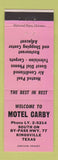 Matchbook Cover - Motel Carby Kingsville TX