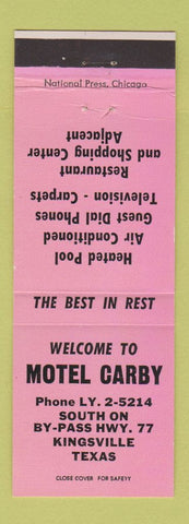 Matchbook Cover - Motel Carby Kingsville TX