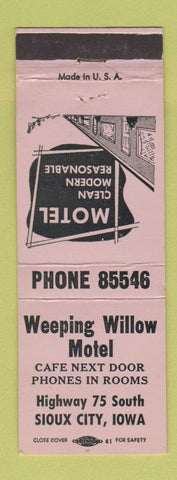 Matchbook Cover - Weeping Willow Motel Sioux City IA