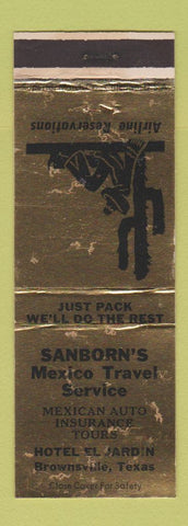 Matchbook Cover - Sanborn's Mexico Travel Service Brownsville TX WEAR
