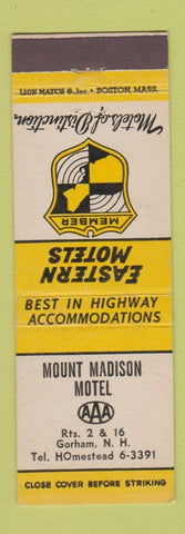 Matchbook Cover - Eastern Motels Mount Madison Motel Gorham NH