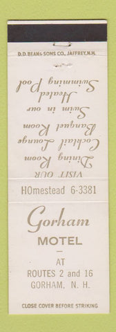 Matchbook Cover - Gorham Motel NH