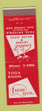 Matchbook Cover - Empire House Toga Room Page AZ