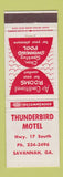 Matchbook Cover - Thunderbird Motel Savannah GA