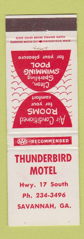 Matchbook Cover - Thunderbird Motel Savannah GA
