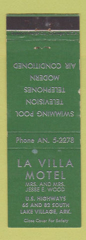 Matchbook Cover - La Villa Motel Lake Village AR WEAR