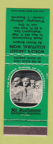 Matchbook Cover - Mount Rushmore National Memorial SD