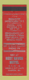 Matchbook Cover - Rest Haven Motel Claxton GA