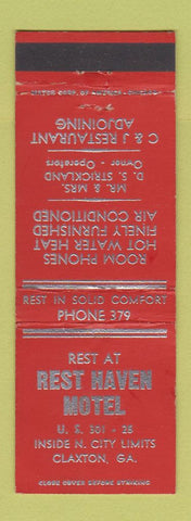 Matchbook Cover - Rest Haven Motel Claxton GA