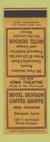 Matchbook Cover - Hotel Denison Coffee Shop Denison IA