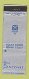 Matchbook Cover - Hotel Pancoast Miami Beach FL