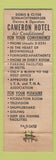 Matchbook Cover - Cameron Hotel Brownsville TX WEAR