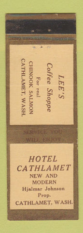Matchbook Cover - Hotel Cathlamet WA Lee's Coffee Shop