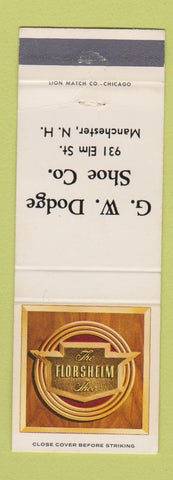 Matchbook Cover - Florsheim Shoes GW Dodge Manchester NH