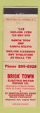 Matchbook Cover - Brick Town Electric Motor Brick Township NJ
