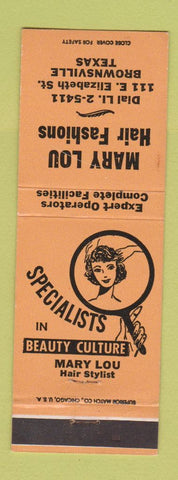 Matchbook Cover - Mary Lou Hair Salon Brownsville TX