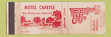 Matchbook Cover - Motel Carlyle IL WEAR