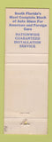 Matchbook Cover - Miller Glass & Mirror Fort Lauderdale Miami FL Full Length