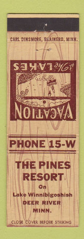 Matchbook Cover - Pines Resort Deer River MN