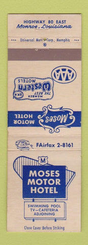 Matchbook Cover - Moses Motor Hotel Monroe LA