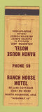 Matchbook Cover - Ranch House Motel North Holbrook AZ Route 66