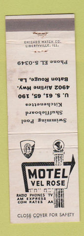 Matchbook Cover - Motel Vel Rose Baton Rouge LA