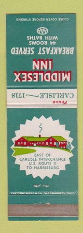 Matchbook Cover - Middlesex Inn Carlisle PA