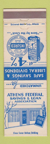 Matchbook Cover - Athens Federal Savings and Loan Athens TN