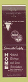 Matchbook Cover - Home Federal Savings and Loan Portland ME